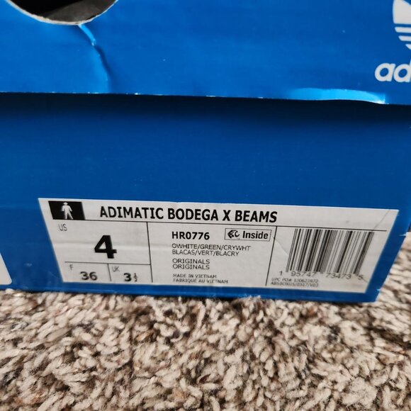 adidas adimatic bodega x beams sneakers low-top shoes size 4 Men's / 5.5 Women's - Picture 8 of 8